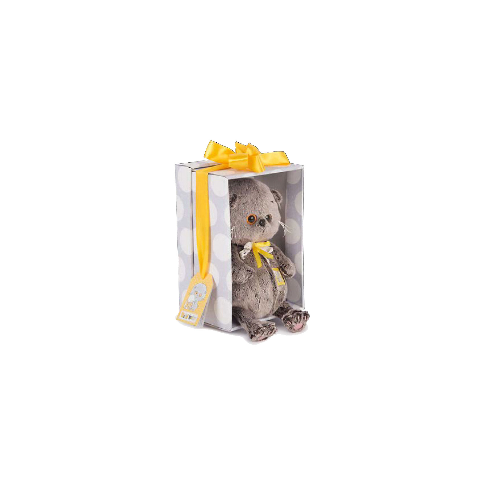 Мягкая игрушка Кот Басик baby с желтым тюльпаном, 20 см Budi Basa 14080168
