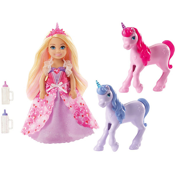 Кукла Barbie Челси с маленькими единорожками Mattel 14080646