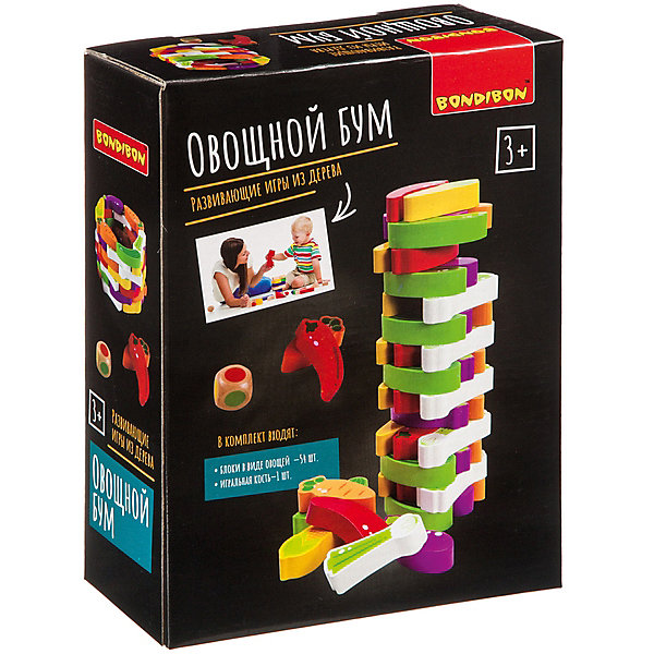 Развивающая игра-баланс "Овощной бум", башня из овощей BONDIBON 14122716