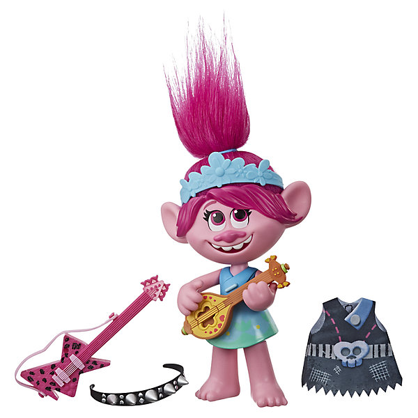 фото Кукла trolls world tour поющая розочка, 33 см hasbro