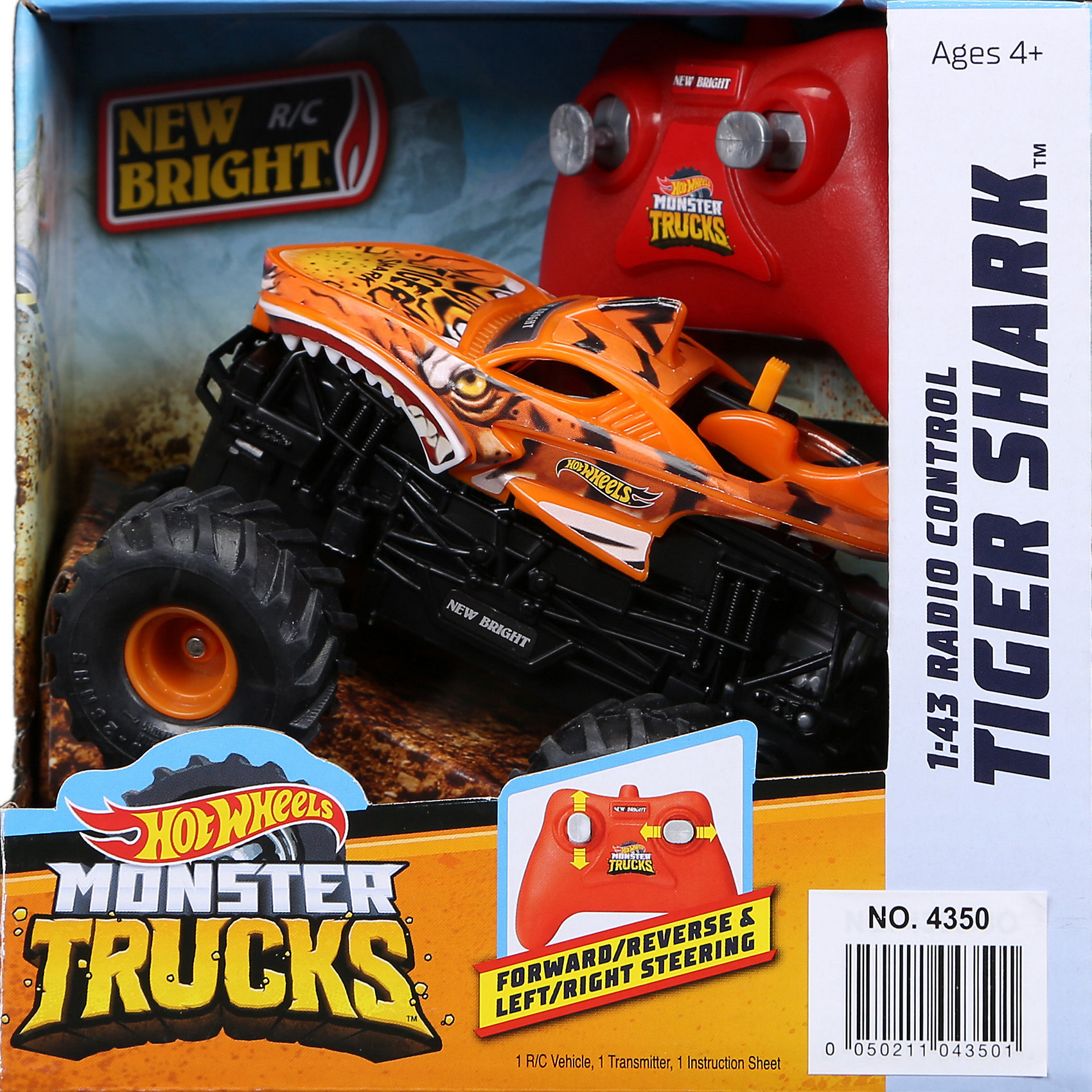 фото Радиоуправляемая машинка машинка new bright monster truck 1:43, оранжевая