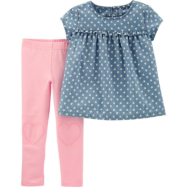 

Комплект Carters: футболка и леггинсы, Разноцветный, Комплект Carters: футболка и леггинсы