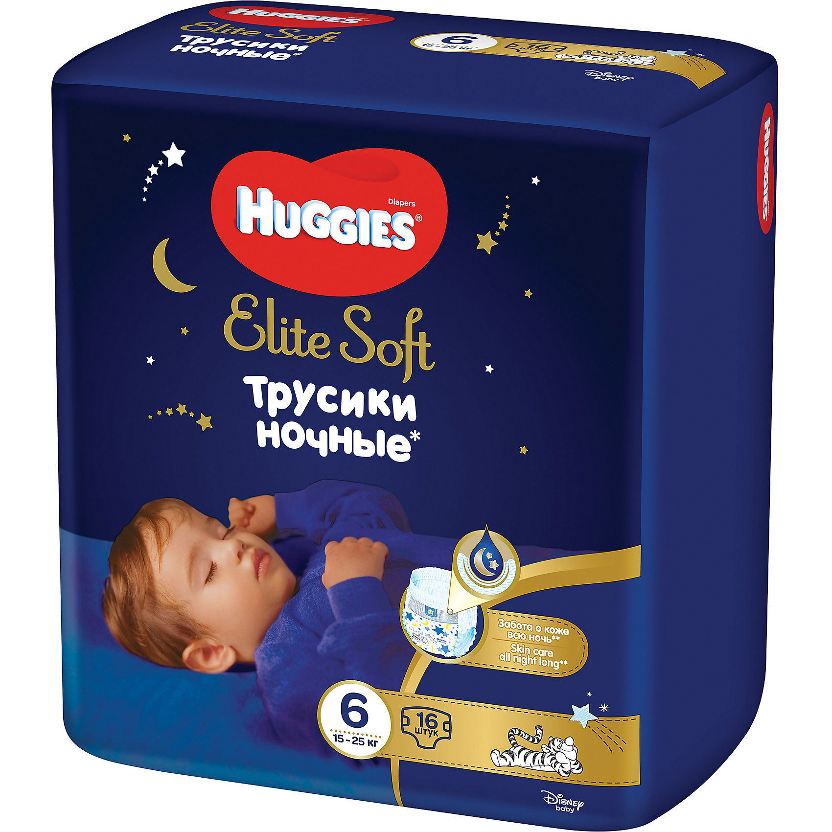 фото Подгузники-трусики huggies elite soft 6 ночные, 15-25 кг, 16 шт