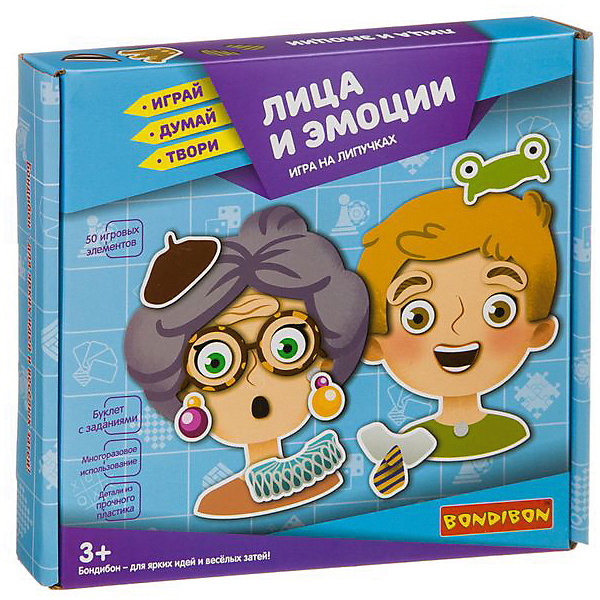 

Игра на липучках Bondibon "Лица и эмоции, Игра на липучках Bondibon "Лица и эмоции"