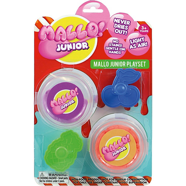 

Набор для лепки Mallo Junior с формочками, Разноцветный, Набор для лепки Mallo Junior с формочками
