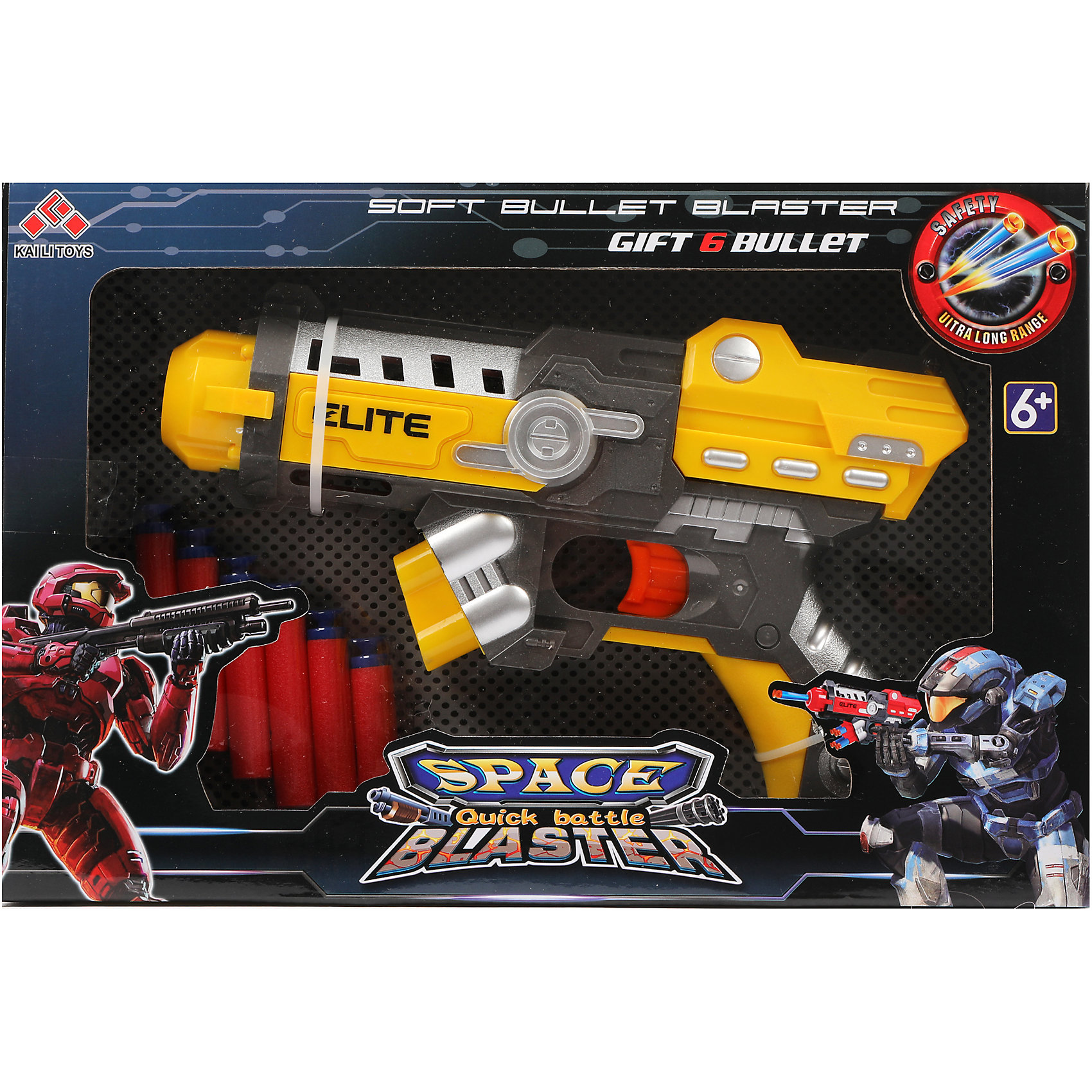 фото Бластер наша игрушка space blaster, с мягкими пулями