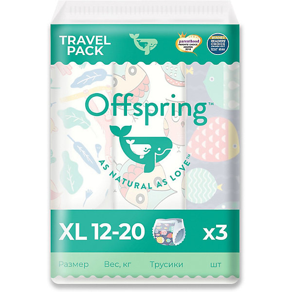 

Трусики-подгузники Offspring 12-20 кг., 3 шт, Трусики-подгузники Offspring 12-20 кг., 3 шт.