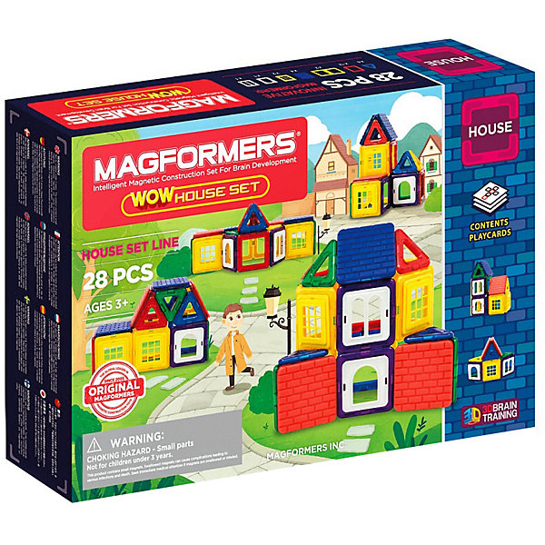 

Магнитный конструктор Magformers Wow House Set, 28 деталей, Разноцветный, Магнитный конструктор Magformers Wow House Set, 28 деталей