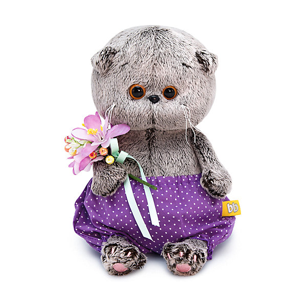 

Мягкая игрушка Budi Basa Кот Басик Baby в сиреневых трусах и с букетом, 20 см, Коричневый, Мягкая игрушка Budi Basa Кот Басик Baby в сиреневых трусах и с букетом, 20 см