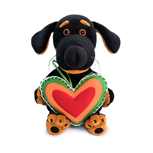 Мягкая игрушка Собачка Ваксон Baby с сердечком из флиса, 19 см Budi Basa 14363301