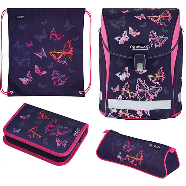 

Ранец Herlitz Midi Plus Rainbow Butterfly, с наполнением, Фиолетовый, Ранец Herlitz Midi Plus Rainbow Butterfly, с наполнением