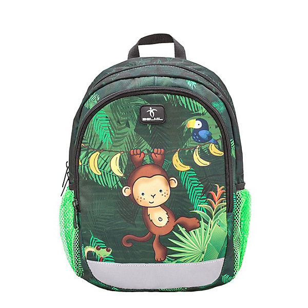 

Рюкзак Belmil Kiddy Plus Джунгли, Schwarz/grün, Рюкзак Belmil Kiddy Plus Джунгли