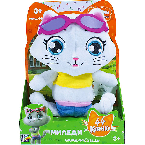 

Музыкальная мягкая игрушка Rainbow "44 котёнка" Миледи, 20 см, Белый, Музыкальная мягкая игрушка Rainbow "44 котёнка" Миледи, 20 см