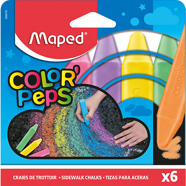 Мелки Color'Peps для рисования на асфальте, 6 цветов Maped 14619415