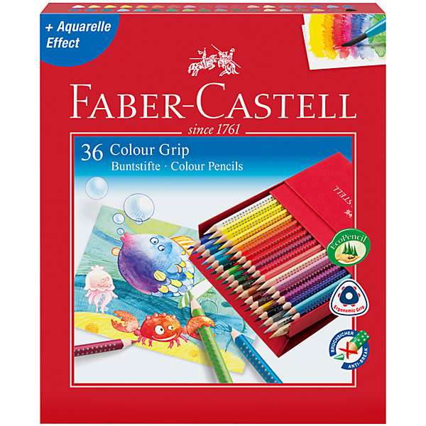 

Карандаши цветные Faber-Castell "Grip" 36цв., заточен., студийная коробка, Разноцветный, Карандаши цветные Faber-Castell "Grip" 36цв., заточен., студийная коробка