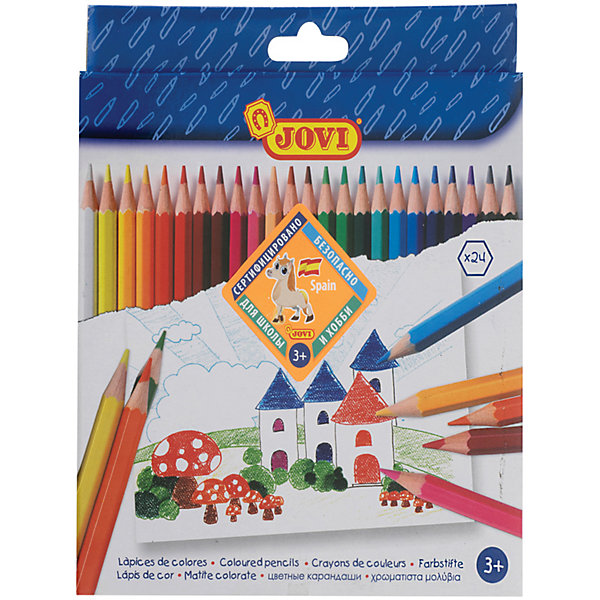 Цветные карандаши Wood-less, 24 цвета Jovi 14631524