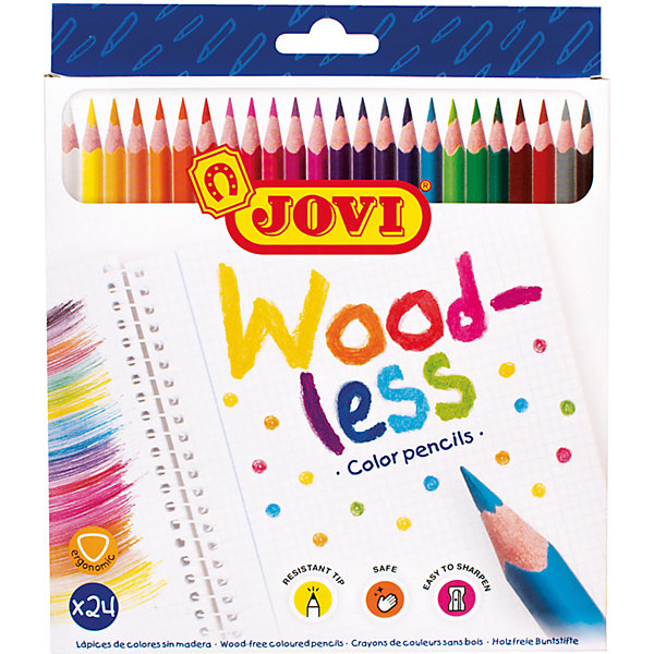 

Карандаши цветные пластиковые JOVI "Wood-less", 24цв., трехгран., заточен., картон, европодвес, Разноцветный, Карандаши цветные пластиковые JOVI "Wood-less", 24цв., трехгран., заточен., картон, европодвес