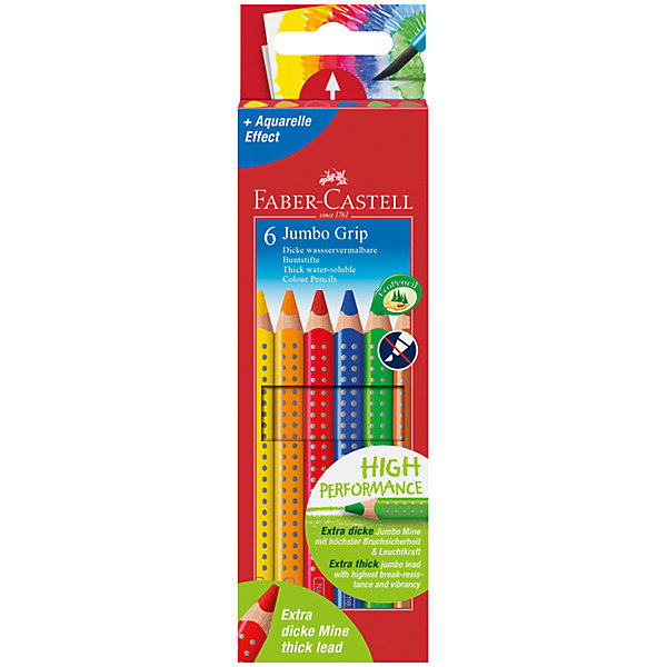 

Цветные карандаши Faber-Castell Jumbo Grip, 6 цветов, Разноцветный, Цветные карандаши Faber-Castell Jumbo Grip, 6 цветов