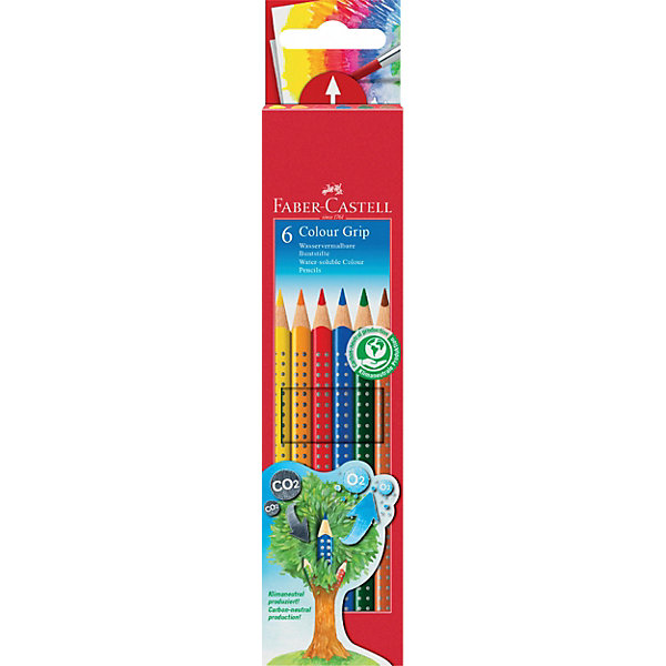 Цветные карандаши Grip, 6 цветов Faber Castell 14631554