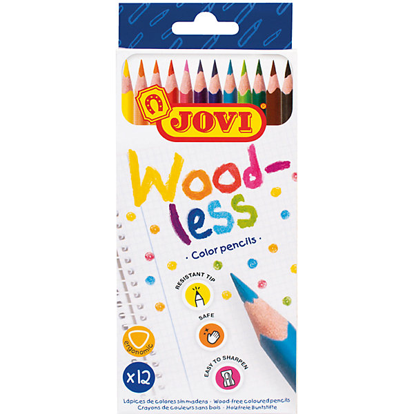 Цветные карандаши Wood-less, 12 цветов Jovi 14631566