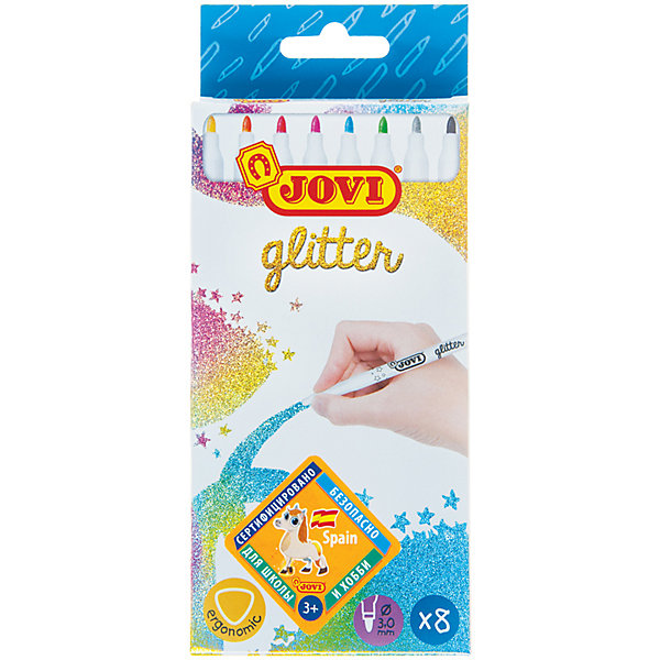 

Фломастеры Jovi Glitter, 8 цветов, Разноцветный, Фломастеры Jovi Glitter, 8 цветов