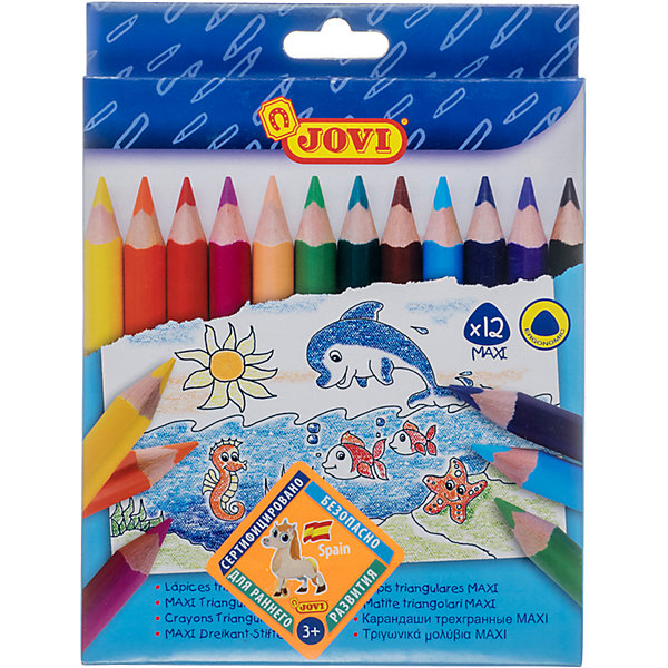 Цветные карандаши Maxi, 12 цветов Jovi 14631630