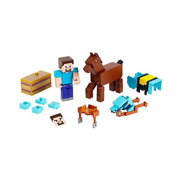 фото Набор фигурок minecraft steve and armored horse mattel