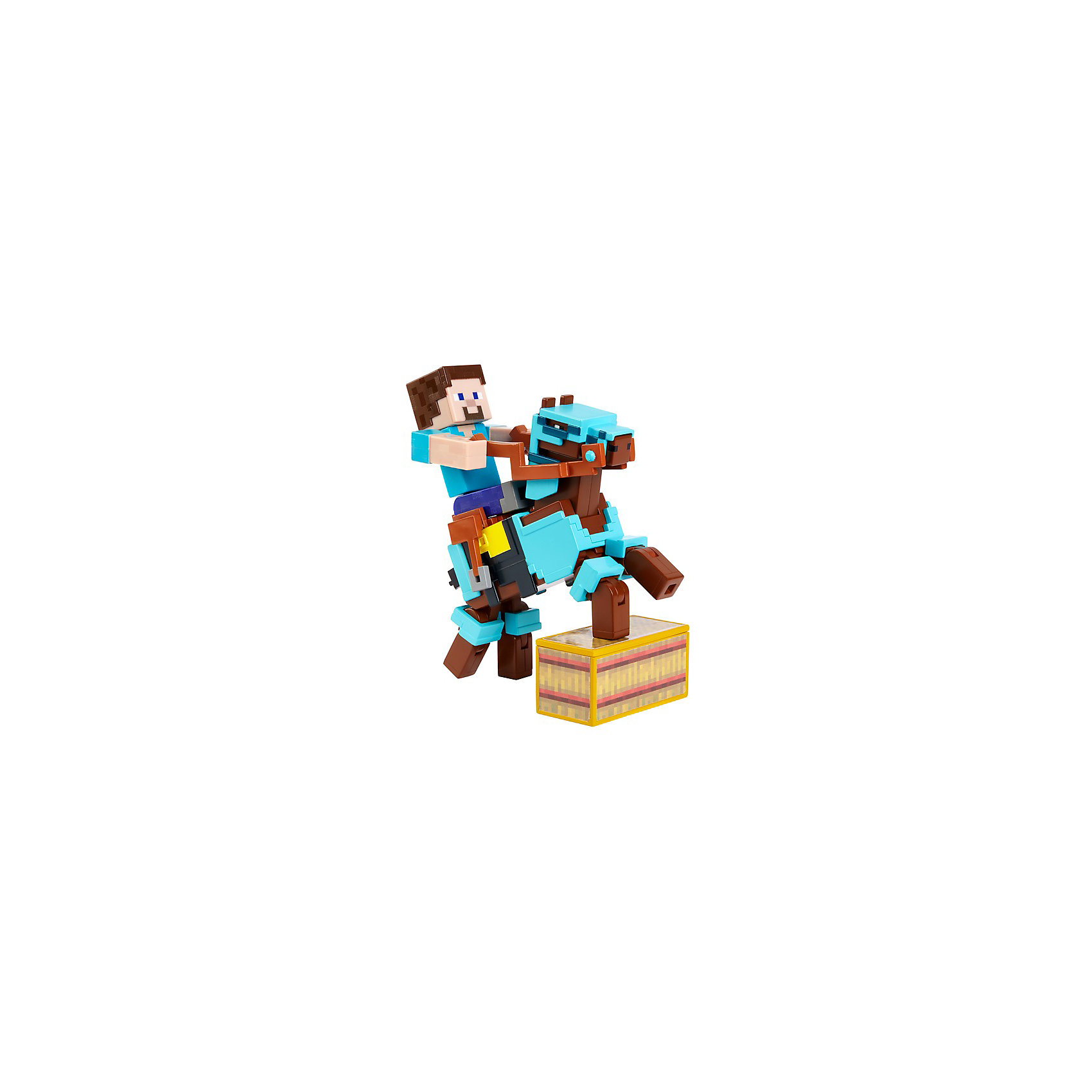 фото Набор фигурок minecraft steve and armored horse mattel