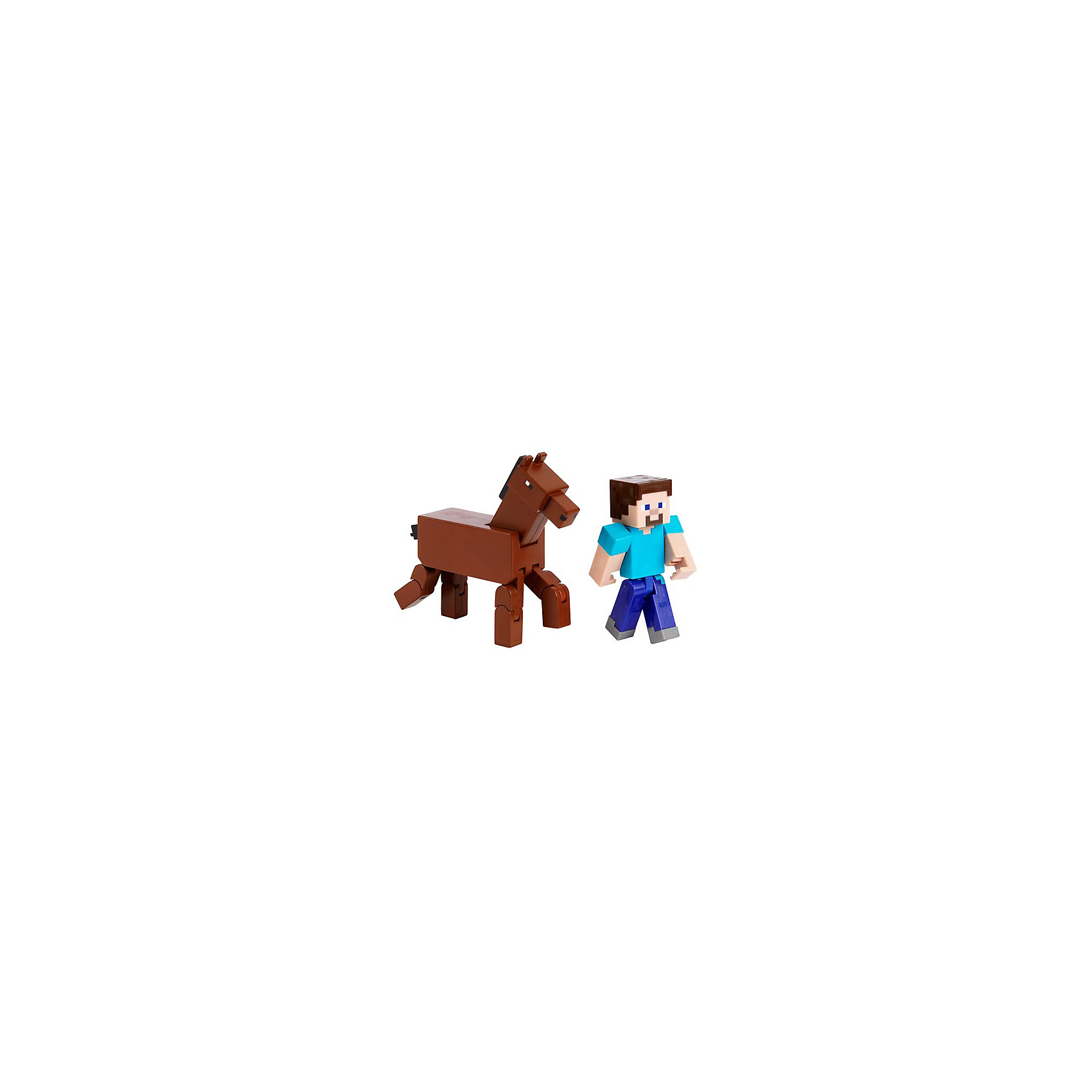 фото Набор фигурок minecraft steve and armored horse mattel