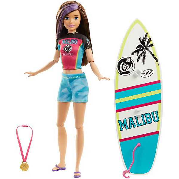 

Игровой набор Barbie "Спортивные сестрёнки" Сёрфингистка, Разноцветный, Игровой набор Barbie "Спортивные сестрёнки" Сёрфингистка