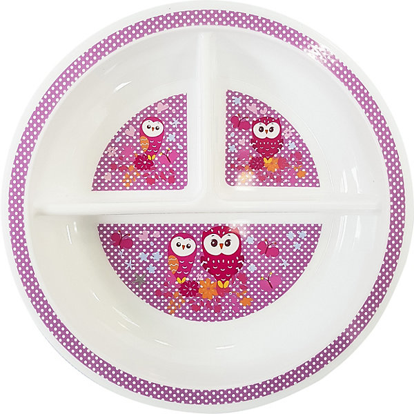 фото Секционная тарелочка uviton baby, 19 см, розовая