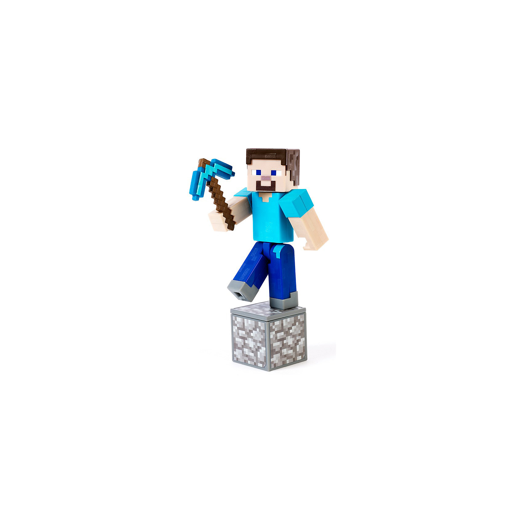 фото Маленькая фигурка minecraft steve, с артикуляцией mattel