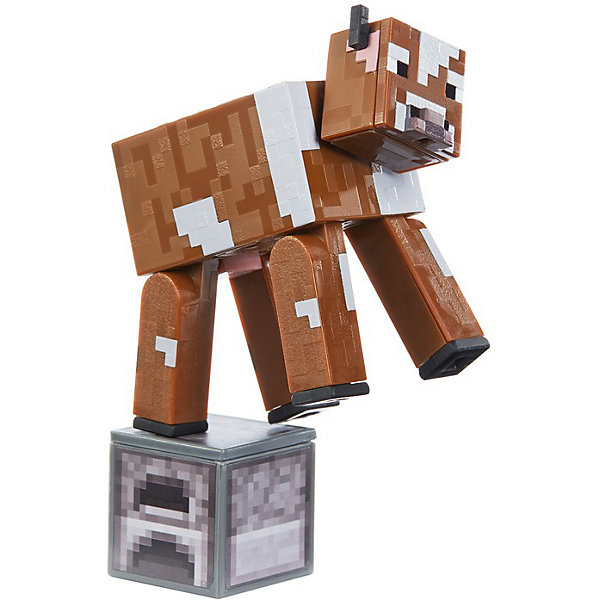 фото Маленькая фигурка minecraft cow, с артикуляцией mattel