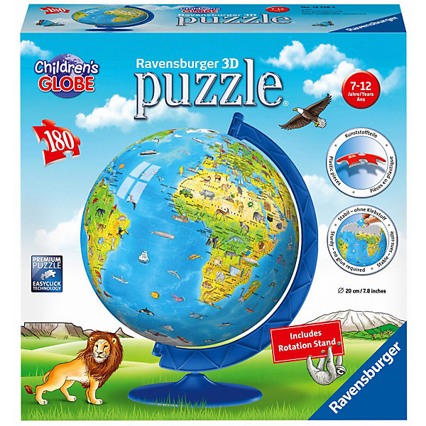 

3D пазл Ravensburger "Глобус. Детский мир, 3D пазл Ravensburger "Глобус. Детский мир"