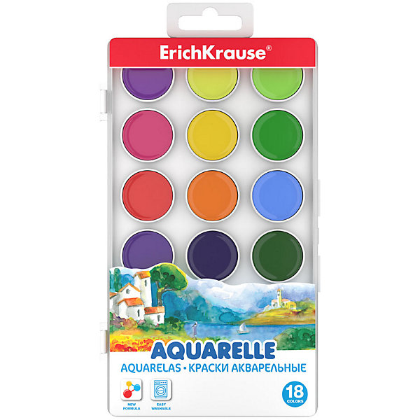 

Краски акварельные Erich Krause, 18 цветов, Разноцветный, Краски акварельные Erich Krause, 18 цветов
