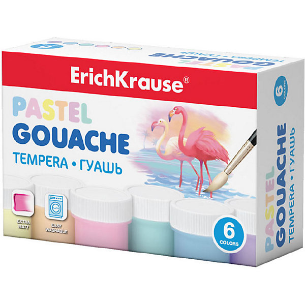 

Гуашь Erich Krause Pastel, 6 цветов, Разноцветный, Гуашь Erich Krause Pastel, 6 цветов