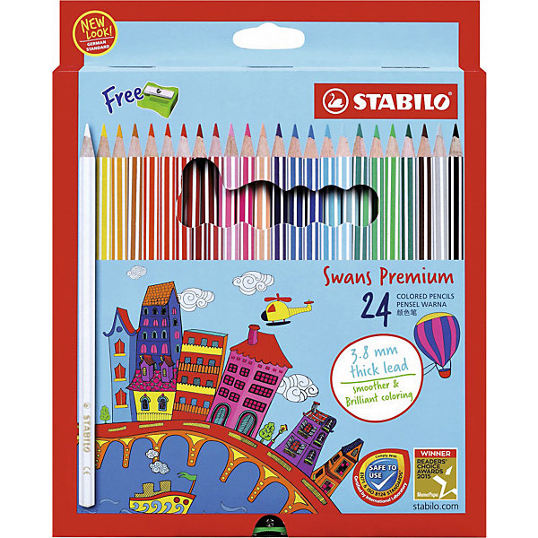 Набор цветных карандашей Stabilo Swans Premium edition, 24 цвета 14895284