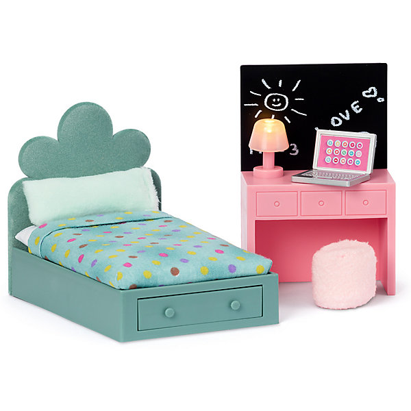 

Набор мебели для домика Lundby Комната подростка, Разноцветный, Набор мебели для домика Lundby Комната подростка