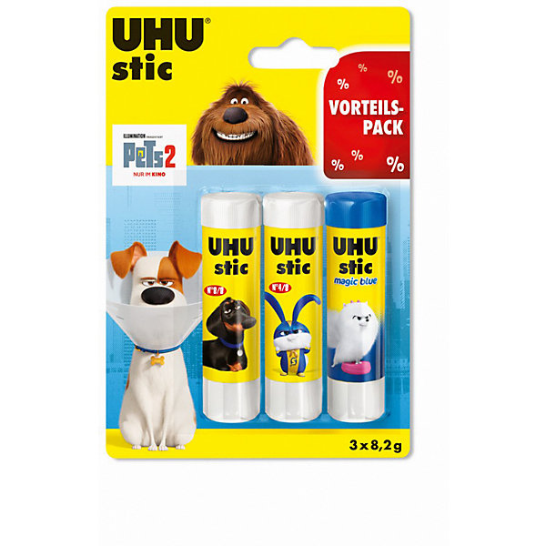 Клей-карандаш UHU Домашние животные 2, 3 штуки 14900375