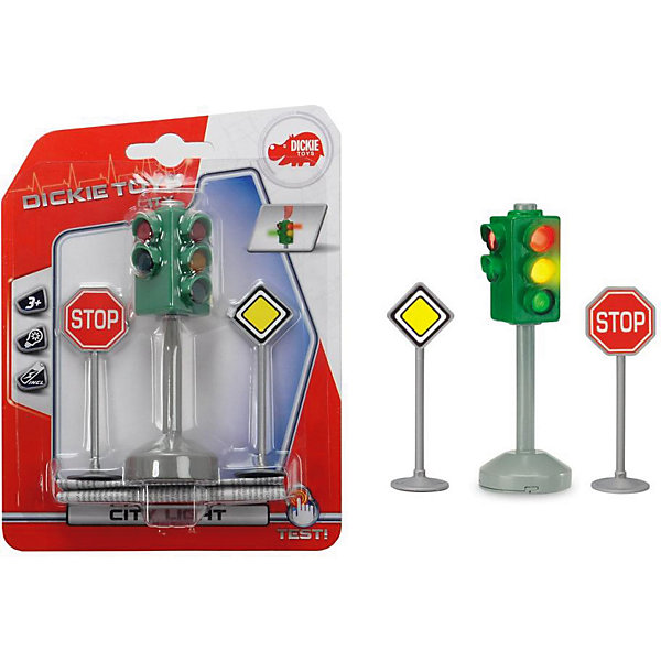 Dickie Toys Игровой набор Dickie Toys Светофор и знаки дорожного движения, 12 см dickie светофор набор дорожных знаков 24 см 3741001