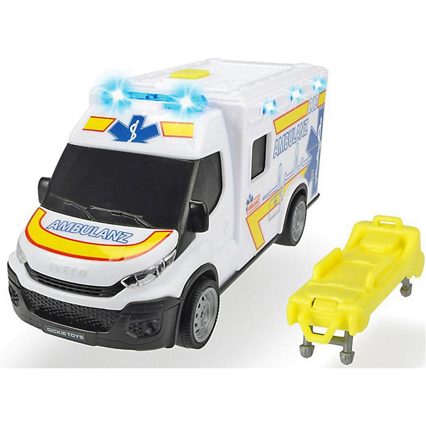 фото Машинка скорой помощи dickie toys iveco daily, 18 см, свет и звук