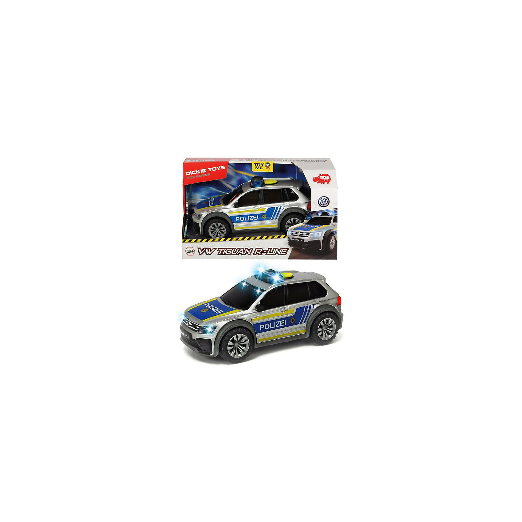 фото Машинка dickie toys "полицейский автомобиль vw tiguan r-line", 25 см, свет и звук