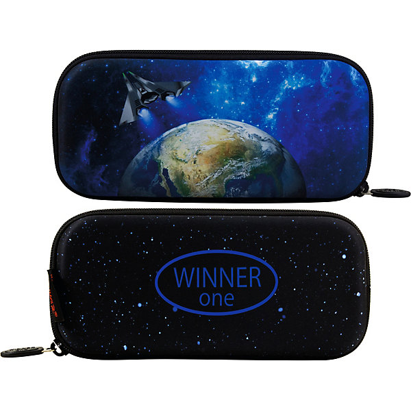 

Пенал жесткий Winner One P-217, Черный джинсовый, Пенал жесткий Winner One P-217