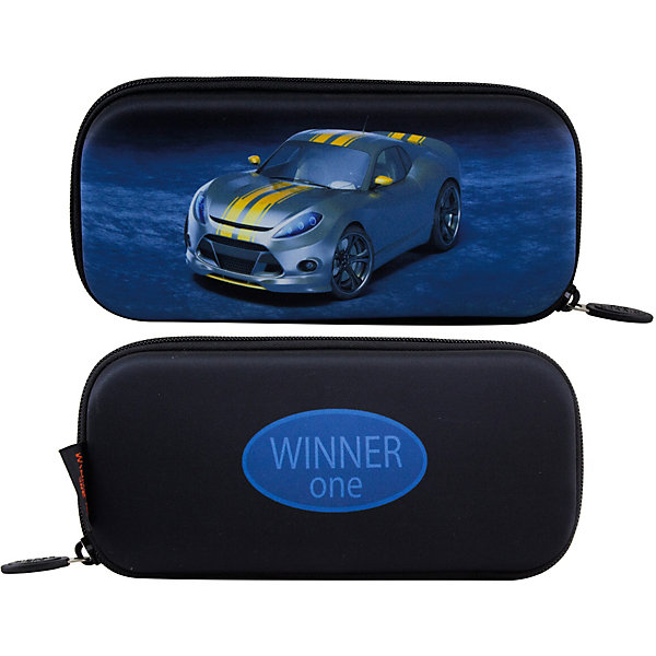 

Пенал жесткий Winner One P-214, Черный джинсовый, Пенал жесткий Winner One P-214