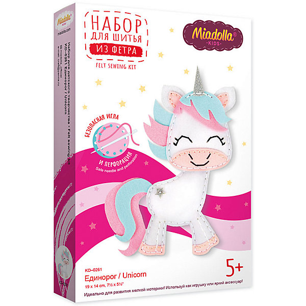 

Набор для изготовления игрушки Miadolla Единорог 19х14 см