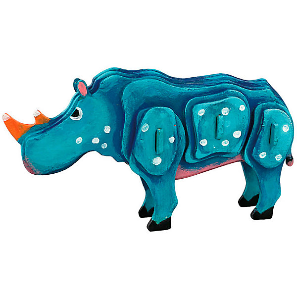 фото 3d пазл-раскраска "цветной" носорог тм цветной