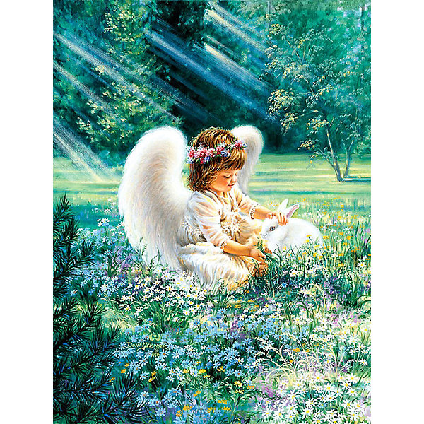 фото Алмазная мозаика "цветной" ангел с кроликом тм цветной