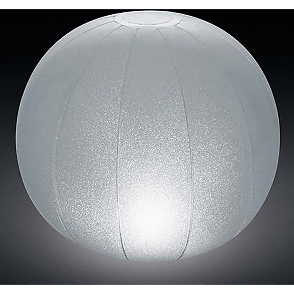 фото Надувной мяч intex с иллюминацией, 23х22 см, белый