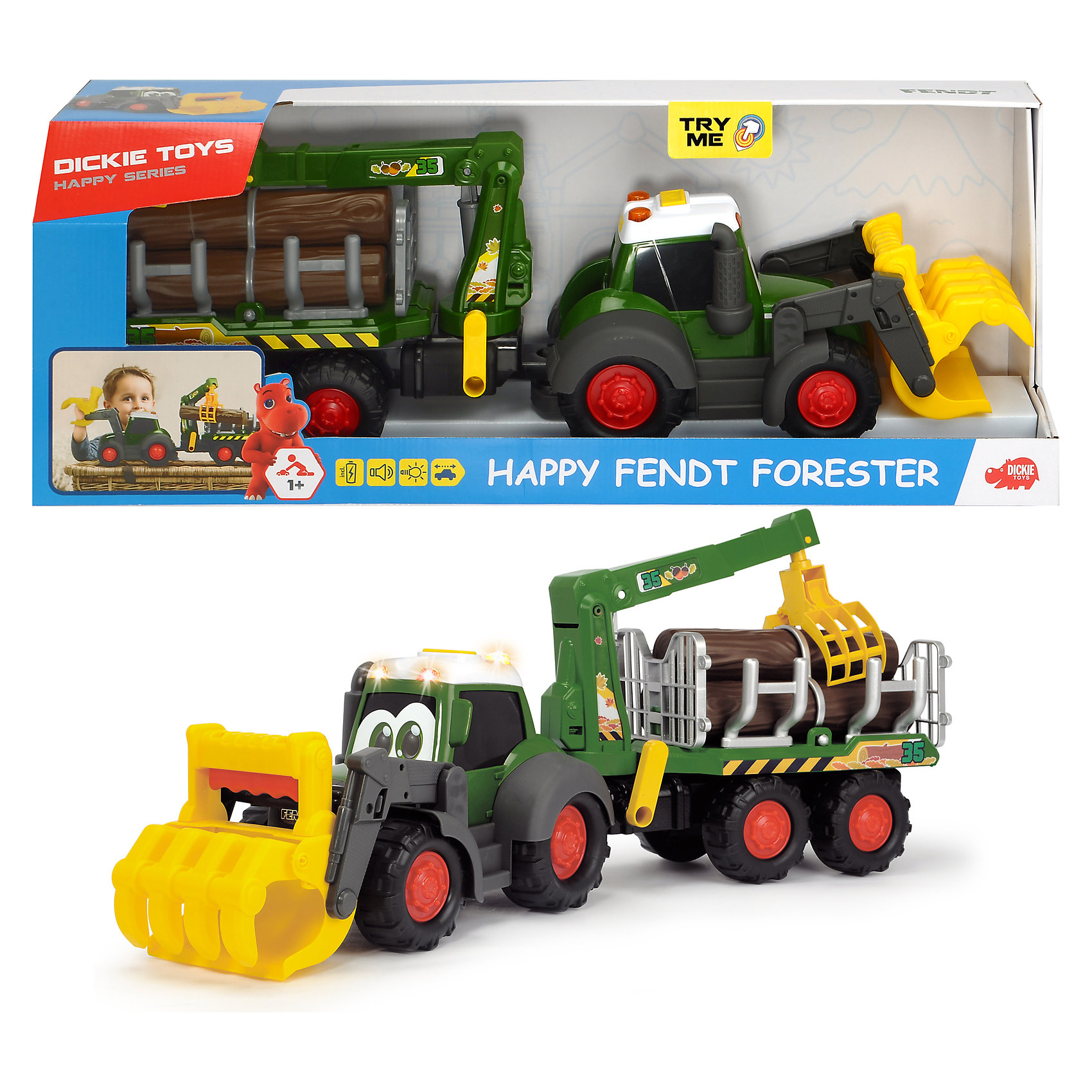 фото Лесовоз dickie toys happy fendt, свет, зву, 65 см