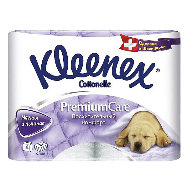 

Туалетная бумага Kleenex Premium Care 4 слоя, 4 шт, Разноцветный, Туалетная бумага Kleenex Premium Care 4 слоя, 4 шт